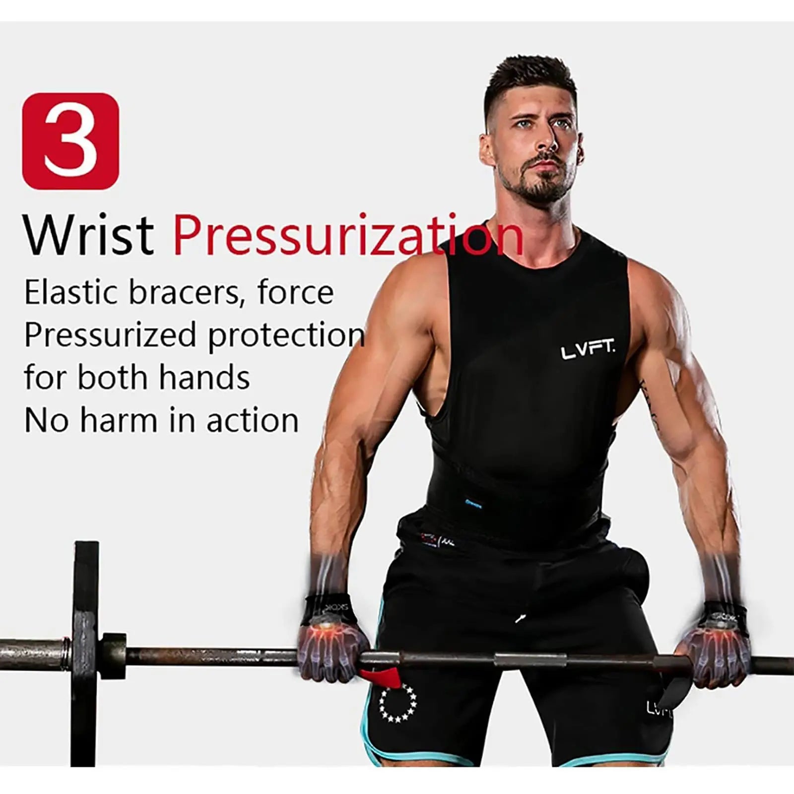 Weightlifting Wrist Straps Strength Training Adjustable Non-slip