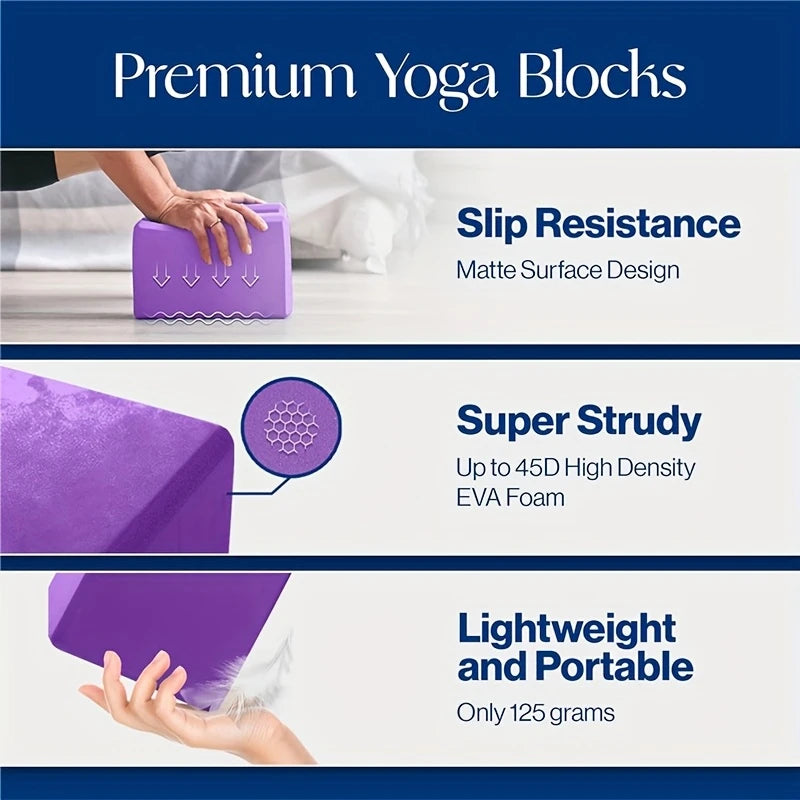3PCS includes 2 yoga Blocks 1 resistance bands.