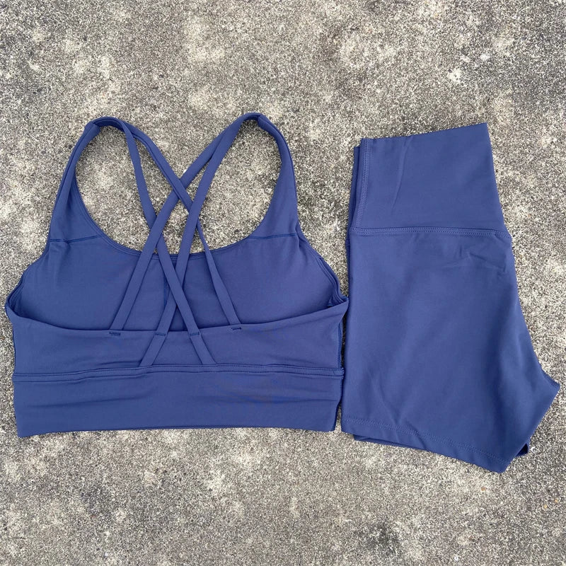 Yoga Clothes Set 2 Piece Gym Sports Shorts Set Women
