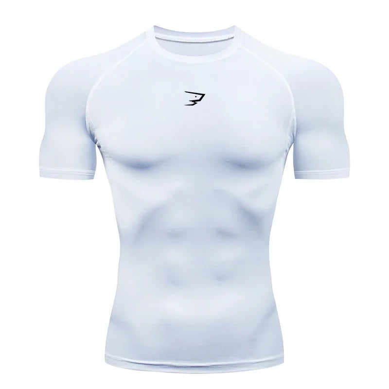 Men Running Compression T-shirt Short Sleeve