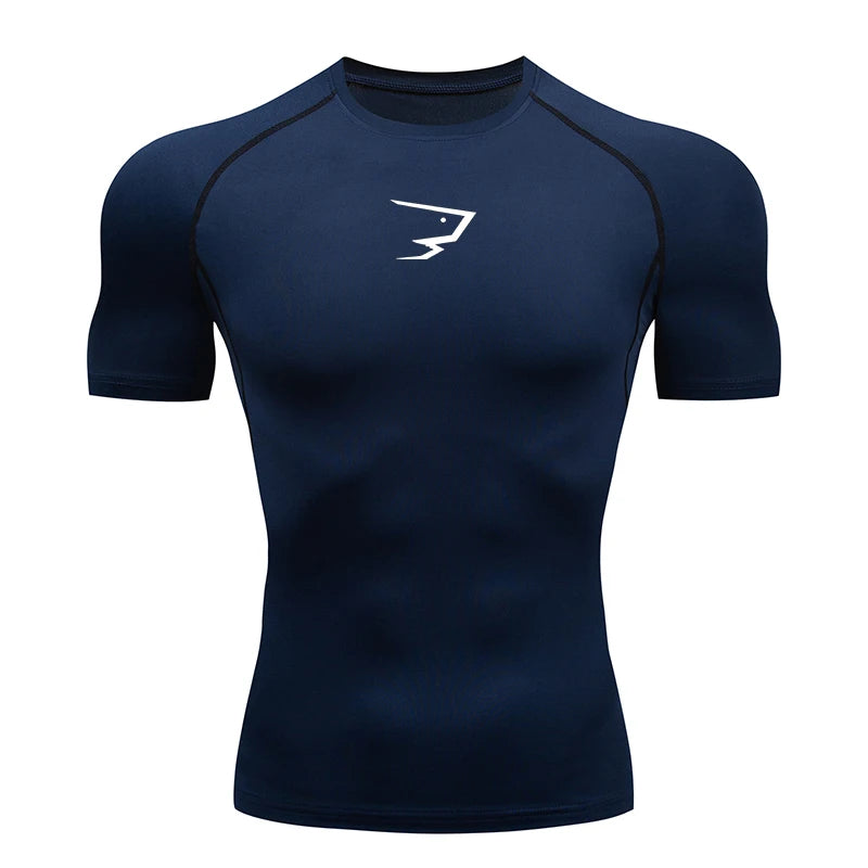 Men Running Compression T-shirt Short Sleeve