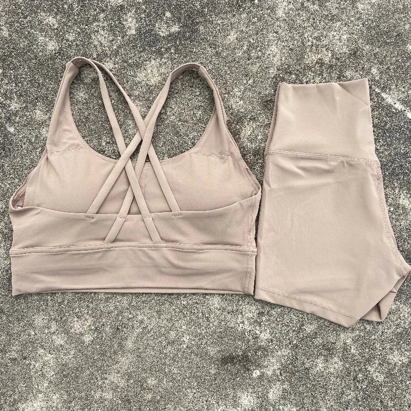 Yoga Clothes Set 2 Piece Gym Sports Shorts Set Women