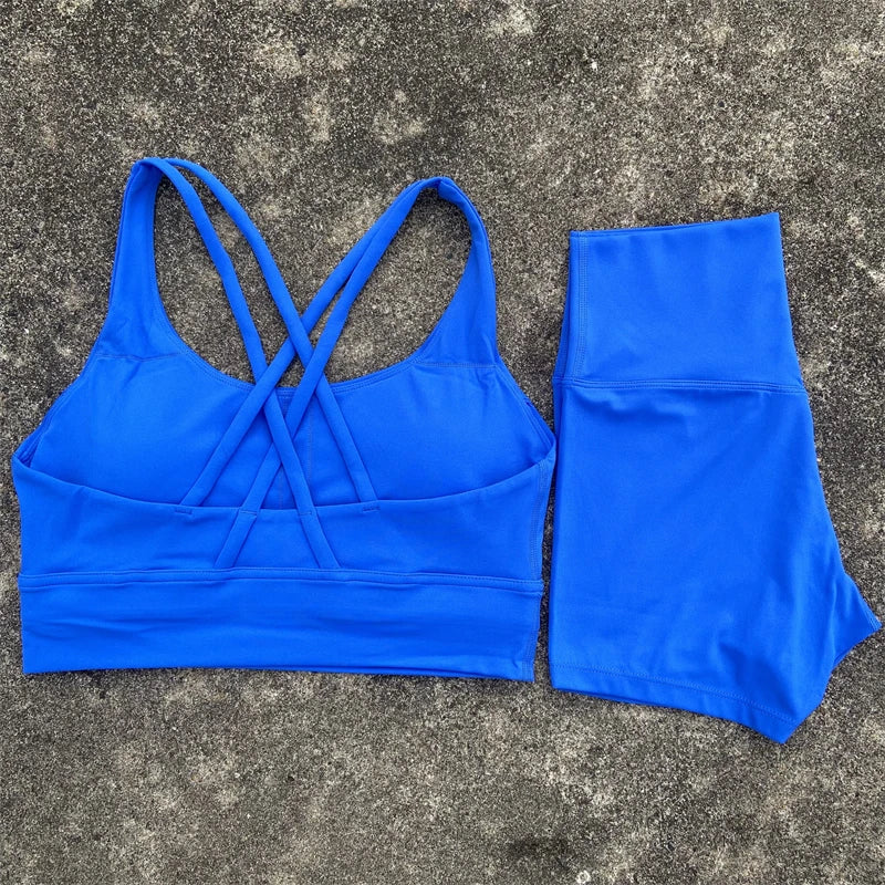 Yoga Clothes Set 2 Piece Gym Sports Shorts Set Women