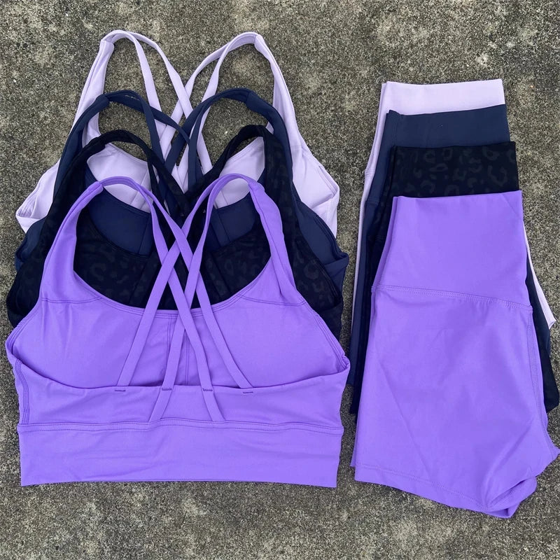 Yoga Clothes Set 2 Piece Gym Sports Shorts Set Women