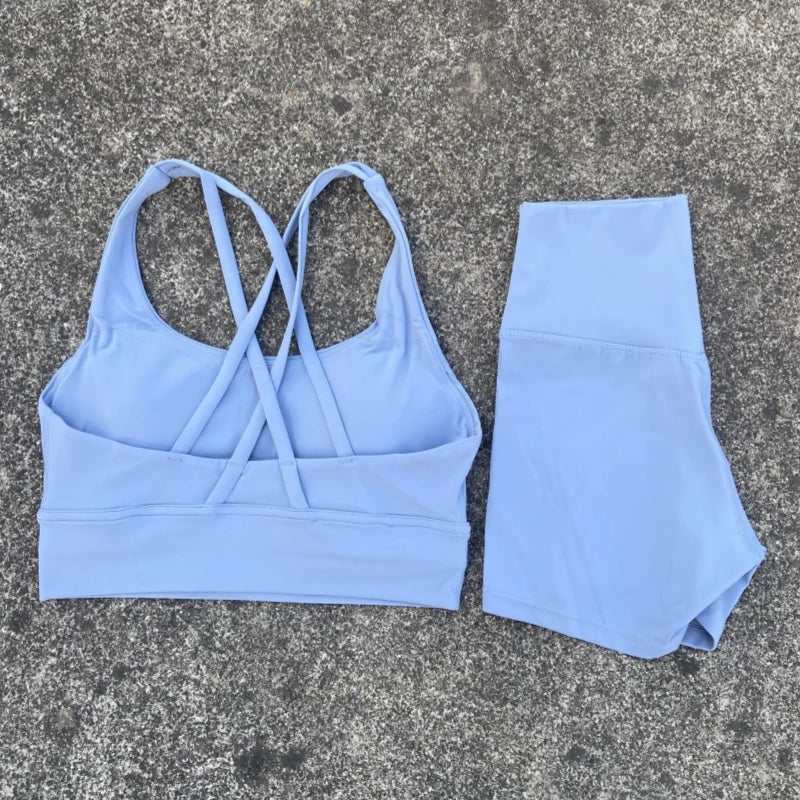 Yoga Clothes Set 2 Piece Gym Sports Shorts Set Women